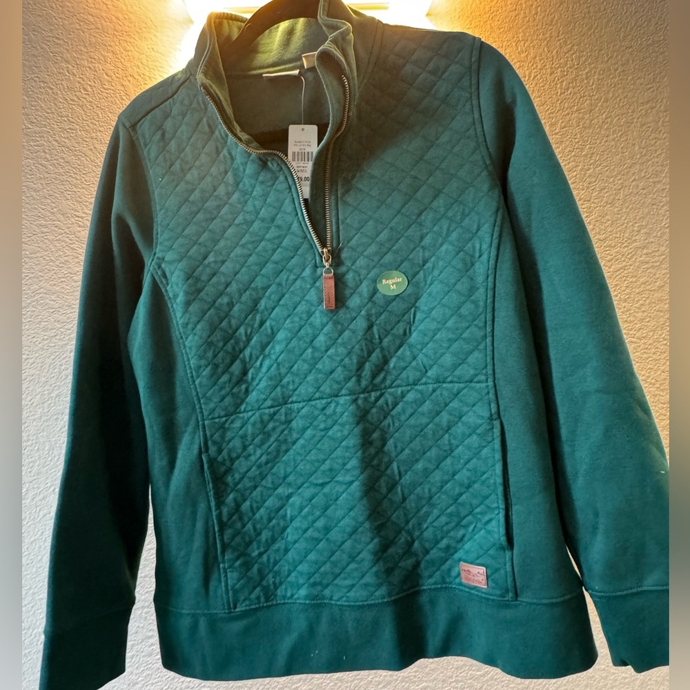L.L. Bean Women's Green Quilted Sweater M (discontinued color)